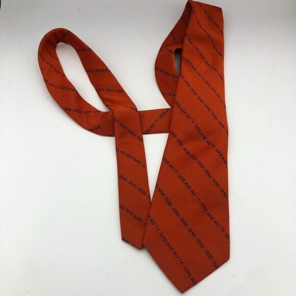 Men's Vintage Princeton 50s Are Nifty Silk Blend Tie - Mid Century - Picture 4 of 5